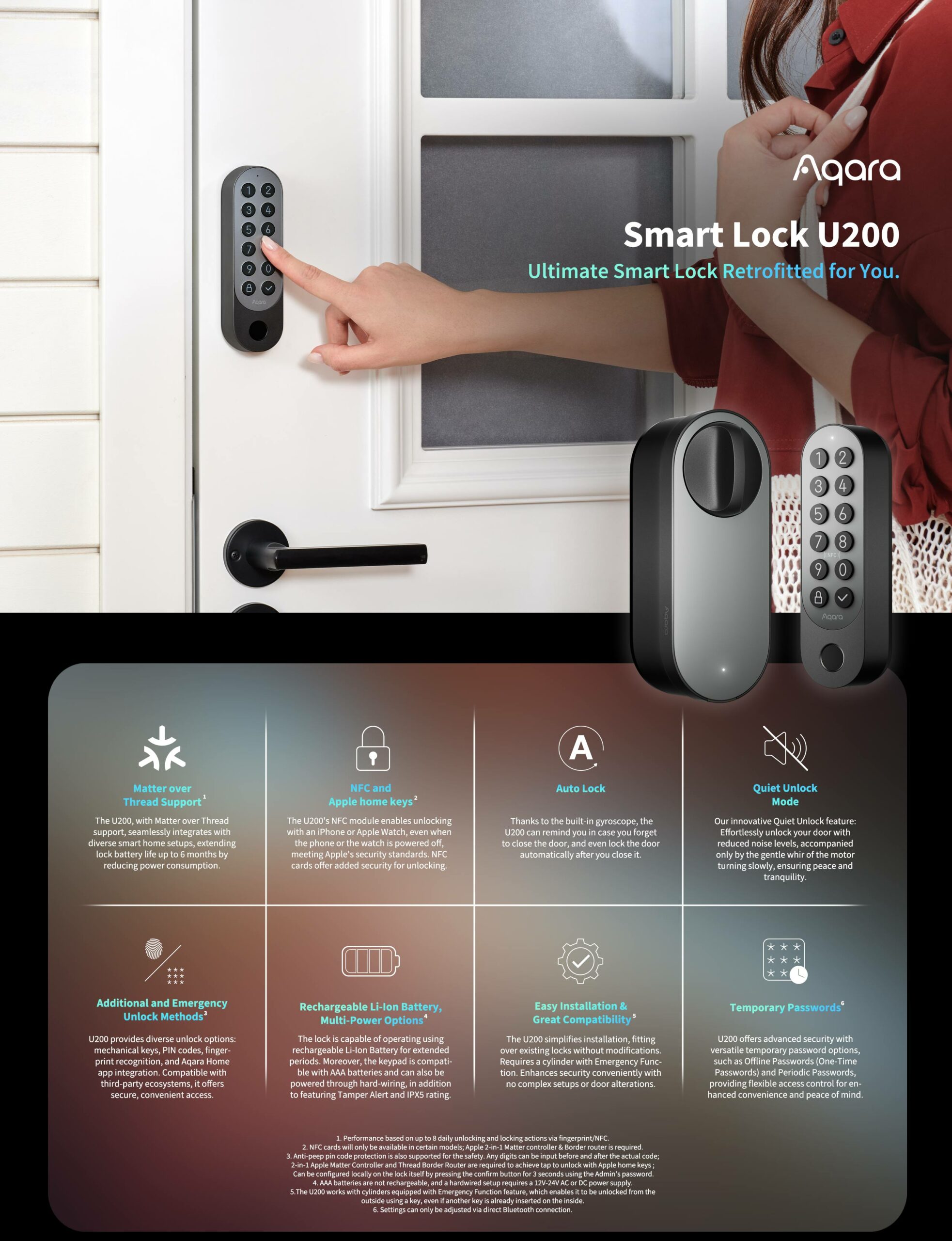 Aqara Smart Lock U200 - khóa cửa thông minh cho nhà phố Hà Nội